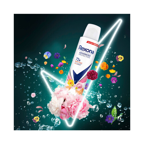 REXONA Advanced protection Desodorante en spray para mujer con protección antitranspirante hasta 72 horas 200 ml.