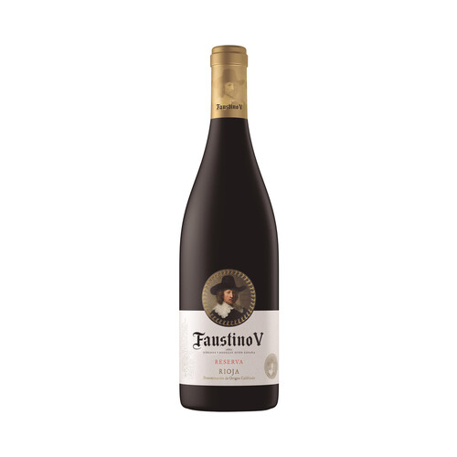 Vino tinto reserva con denominación de origen Rioja FAUSTINO V botella de 75 cl.