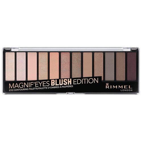 RIMMEL  Magnific eyes blush edition con 12 tonos Paleta con sombras de ojos  con aplicador duo para crear multiples looks.