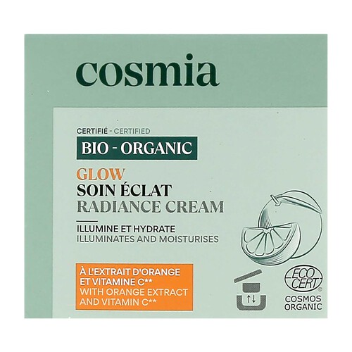 COSMIA Bio Crema facial iluminadora e hidratante con extracto de naranja ecológica y vitamina C 50 ml.