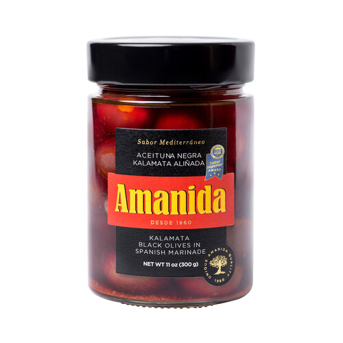 Aceitunas negras Kalamata AMANIDA 175 g.