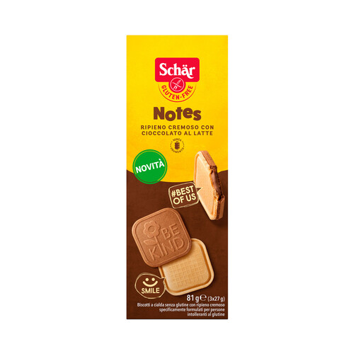 SCHAR Galletas rellenas de chocolate sin gluten 81 g.