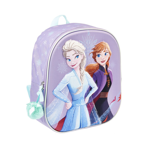 Mochila 3D FROZEN, 1 compartimento, color morado, ALCAMPO.