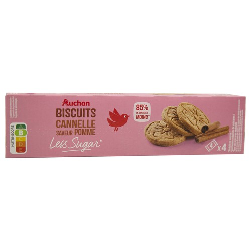 PRODUCTO ALCAMPO Galleta de canela con sabor a manzananos, elaborada con menos azúcar 130 g.