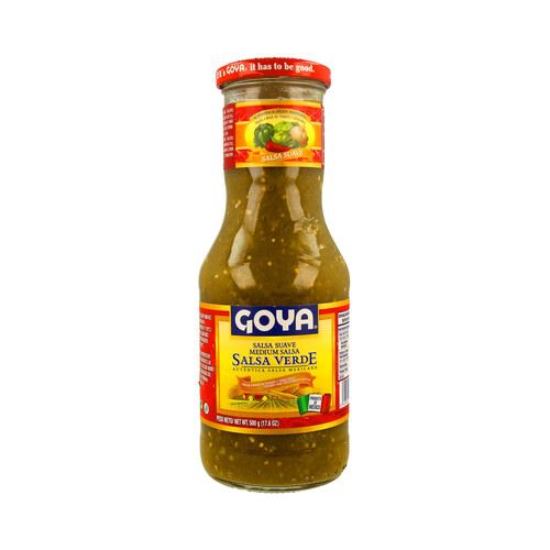 GOYA Salsa mexicana verde a base de tomate y chile jalapeño GOYA botella 500 g.