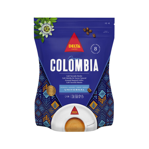 DELTA Café molido de tueste natural, origen Colombia 220 g.