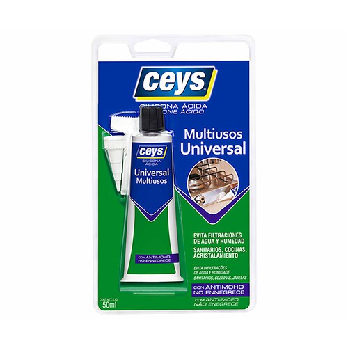 Silicona universal multiusos, translúcido, CEYS, 50ml.