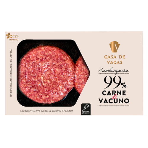 CASA DE VACAS Hamburguesa vacuno madurada de Txuleta 2x150 gr.