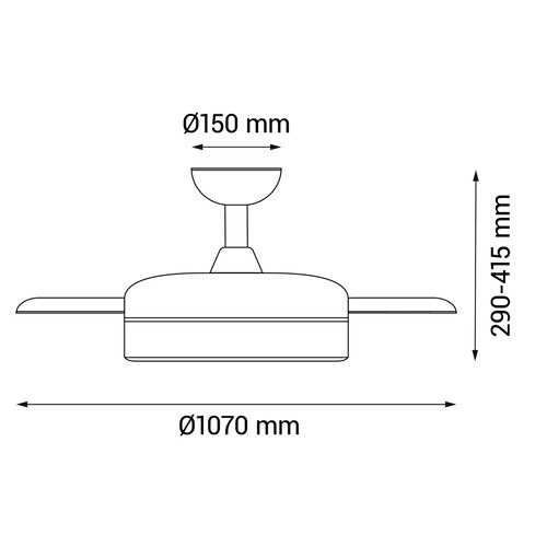 Ventilador de techo SULION Halley S, diámetro 89cm, motor DC, luz Led regulable, mando a distancia.