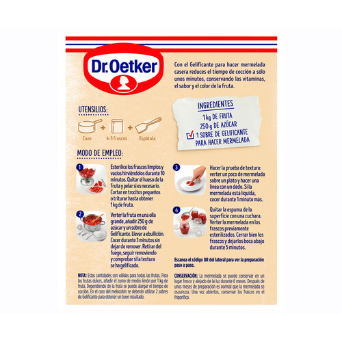 DR. OETKER Gelificante para mermelada 60 g.