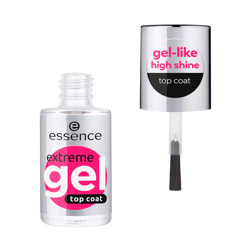 ESSENCE Extreme gel tono 01 Gloss to go Top coat (base) tipo gel, para manicura brillante.