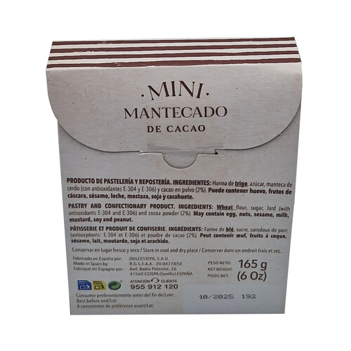 DULCESTEPA Mini mantecados cacao 165 g. 