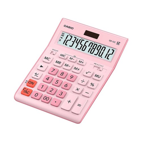 Calculadora sobremesa CASIO GR-12C color rosa