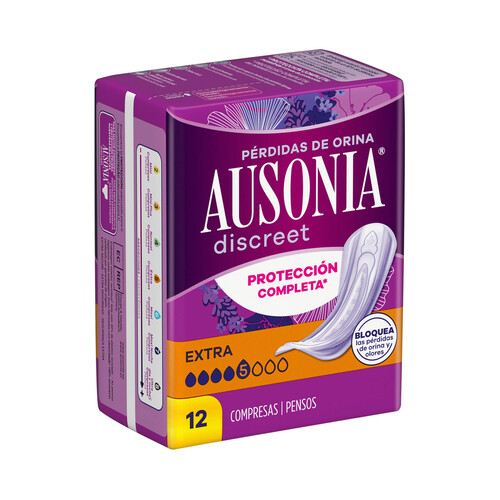 AUSONIA Discreet Compresas extra para perdidas de orina 12 uds.