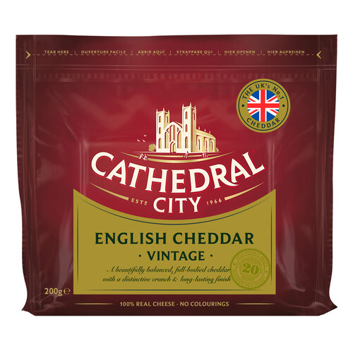 CATHEDRAL CITY Queso cheddar blanco 200 g.