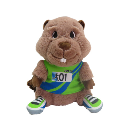 Julio el Castor runner, peluche de 28cm, 100% poliéster.