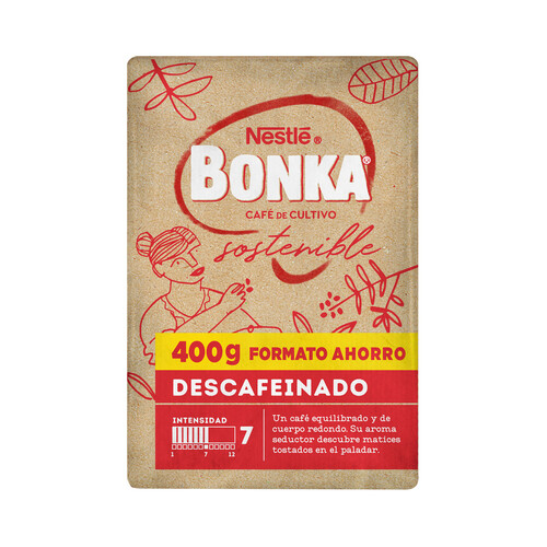 BONKA Café molido descafeinado del trópico  400 g.