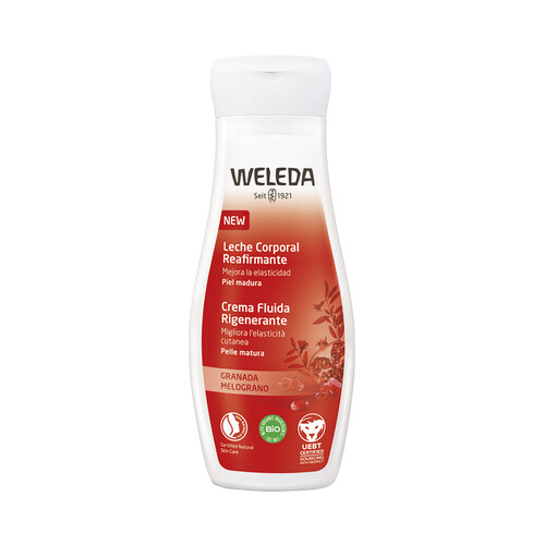 WELEDA Leche corporal reafirmante, que mejora la elasticidad, para pieles maduras 200 ml.