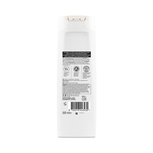 PANTENE Champú 3 en 1 rizos nutri-plex 500 ml.