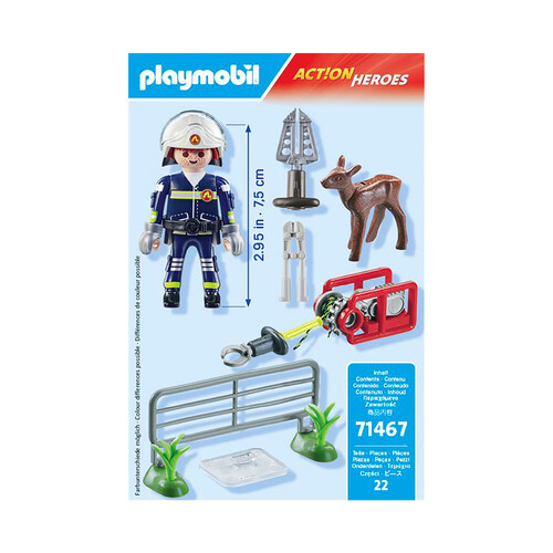 PLAYMOBIL 71467 Action Heroes misión de bomberos rescate de animales