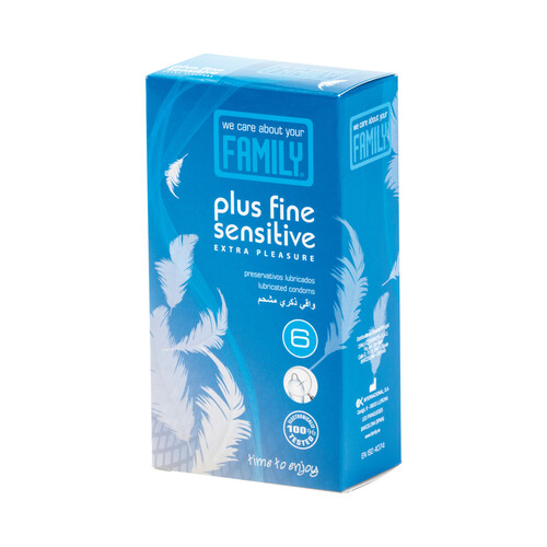 FAMILY Presevativos lubricados extra finos, para un extra de placer FAMILY Plus fine sensitive 6 uds