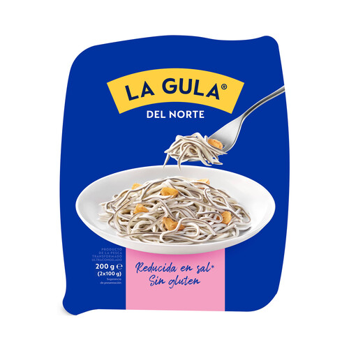 LA GULA DEL NORTE Sucedaneo de angulas sin gluen y reducidas en sal LA GULA DEL NORTE 2 x 100 g.