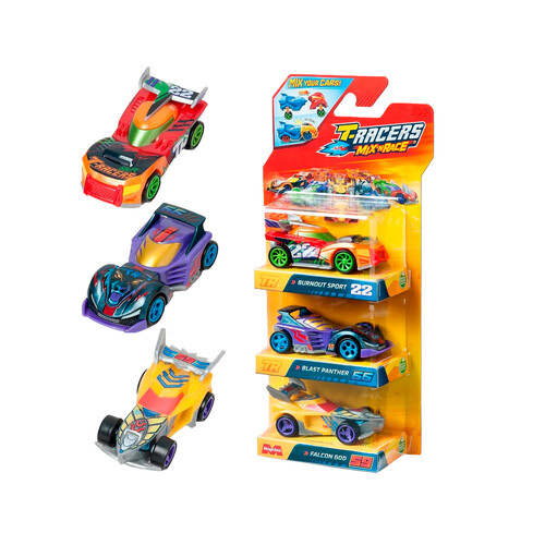 Pack de 3 coches T-Racers Mix N Race MAGICBOX