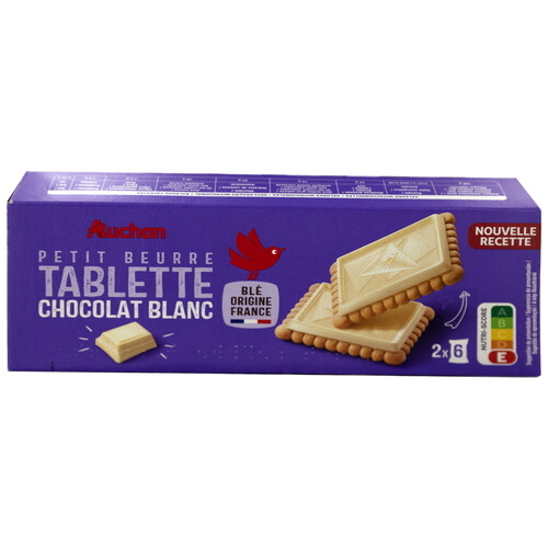 PRODUCTO ALCAMPO Galletas de mantequilla con tableta de chocolate blanco 150 g.