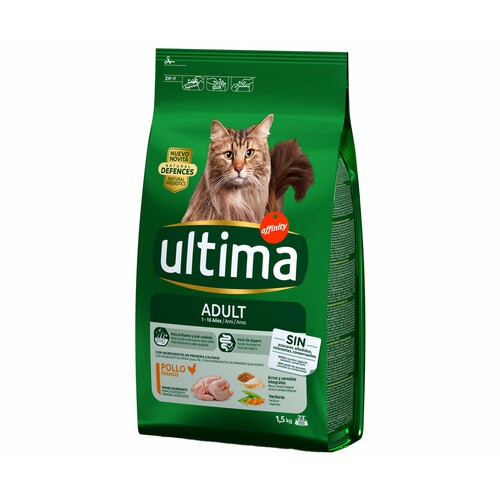 ULTIMA Pienso para gatos adultos a base de pollo y arroz ULTIMA AFFINITY bolsa 1,5 kg.