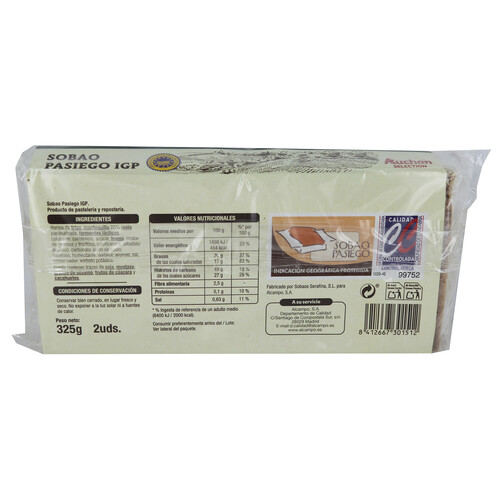 PRODUCTO ALCAMPO Sobaos pasiego IGP 2 uds 325 g.