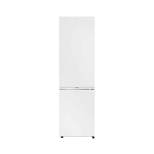 Frigorífico combi 205cm CANDY CNCQ2T620EW color blanco, NO FROST, clasificación energética: E, H: 205cm, A: 59,5cm, F: 66,7cm, capacidad total: 409L.