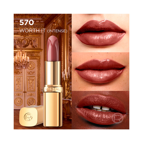 L´ORÉAL PARIS Color riche Tono Worth it intense Barra de labios con acabado satinado.