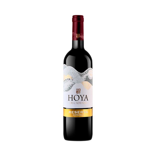 HOYA DE CADENAS Vino tinto reserva con D.O. Utiel-Requena botella 75 cl.