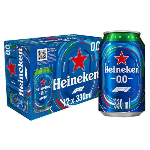 HEINEKEN Cervezas 0,0 % pack 12 uds. x33 cl.