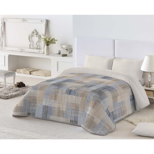 Edred n reversible para cama de 90 cm con estampado de cuadros 100 poli ster NATURALS