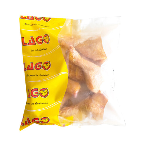 LAGO Jamoncitos con piel congelados de pollo blanco LAGO 1 kg.