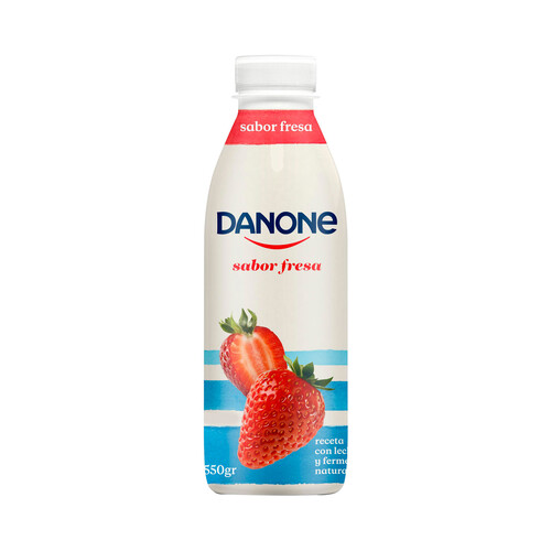DANONE Yogur líquido para beber con sabor a fresa 550 g.