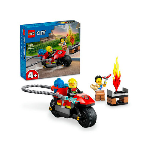 LEGO City, moto de rescate de bomberos, 57 piezas, +4 años.