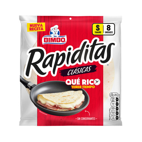 BIMBO Rapiditas Mini tortillas clásicas 8 uds. 168 g.