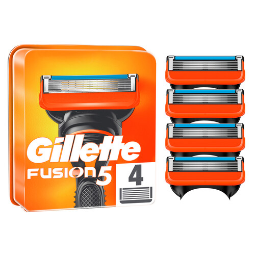 GILLETTE Recambio de cuchillas de 5 hojas para maquinillas de afeitar GILLETTE Fusion 5 4 uds.