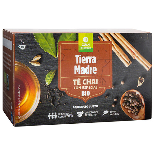 INTERMÓN OXFAM Té Chai con especias ecológico INTERMÓN OXFAM TIERRA MADRE 40 g.