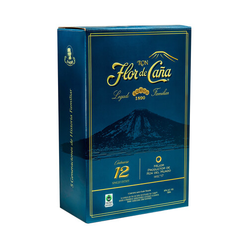 FLOR DE CAÑA Ron artesanal envejecido 12 años FLOR DE CAÑA Centenario botella de 70 cl.