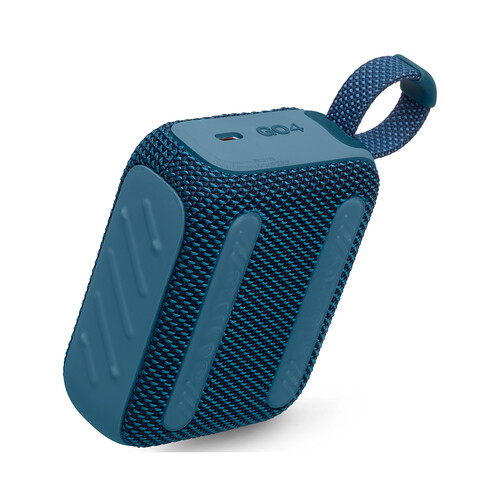 Altavoz portátil JBL Go 4  por batería, color azul, potencia 4,2W.