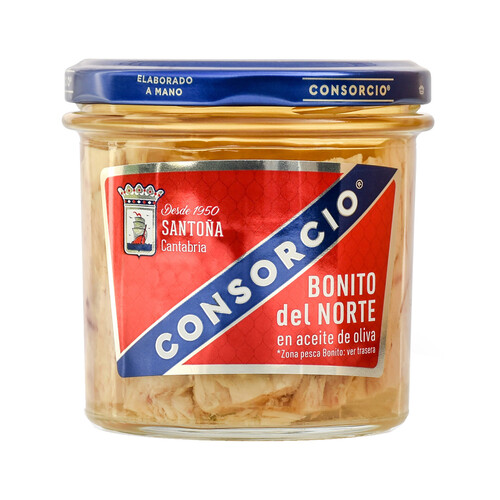 CONSORCIO Bonito del norte en aceite de oliva tarro de vidrio de 150 g.