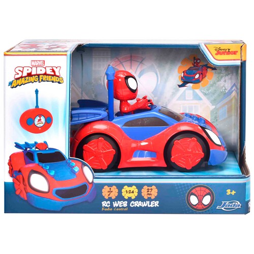 Vehículo Radio Control Spidey Web crawler con Figura de Spidey, Escala 1:24, Incluye Mando, A Partir de 3 años