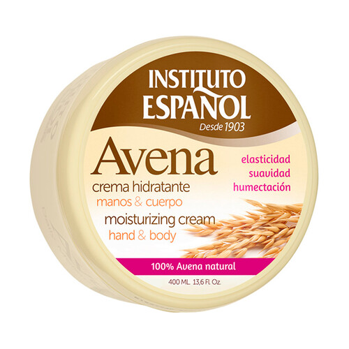 INSTITUTO ESPAÑOL Crema hidratante corporal y de manos con avena 100% natural INSTITUTO ESPAÑOL 400 ml.