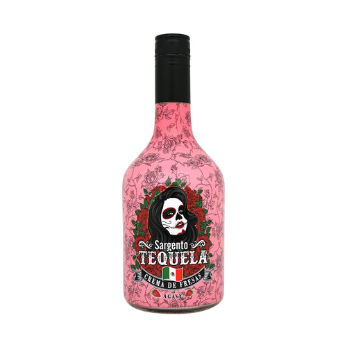 SARGENTO TEQUELA Crema de fresas con un toque de Agave (de origen Mexicano) SARGENTO TEQUELA botella de 70 cl.