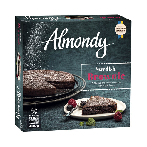 ALMONDY Tarta congelada de chocolate tipo brownie sueco 400 g.