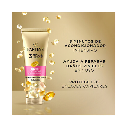 PANTENE 3 Minute miracle Acondicionador intensivo para rizos rebeldes y encrespados 220 ml.