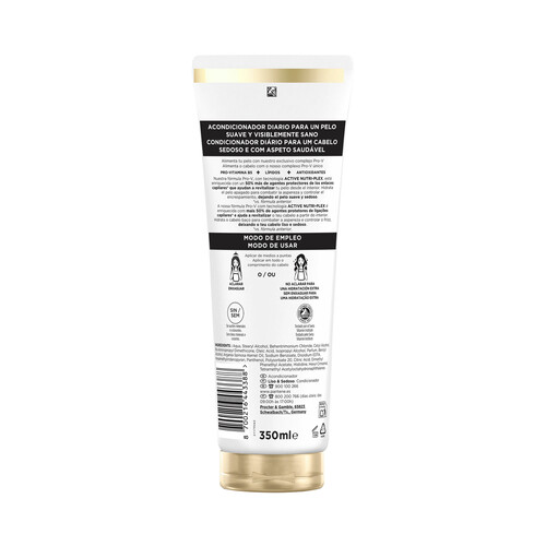 PANTENE Pro-v suave & liso Acondicionador con o sin aclarado, para cabellos encrespados o apagados 350 ml.